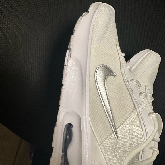Nike Women's White Sneakers with Silver Swoosh - Picture 3 of 4